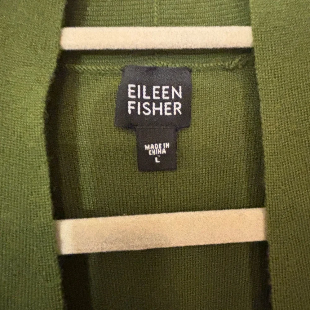 Eileen Fisher - Green Cardigan - Size Large - Picture 3 of 5